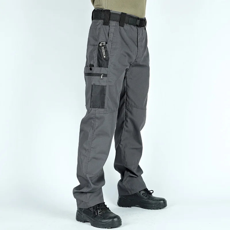 New Waterproof Casual Pants Men City Tactical Trousers Cargo Multi-Pocket Wear-Resistant Outdoor Hiking Training Male Overalls