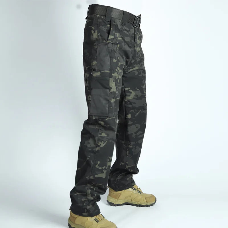 New Waterproof Casual Pants Men City Tactical Trousers Cargo Multi-Pocket Wear-Resistant Outdoor Hiking Training Male Overalls