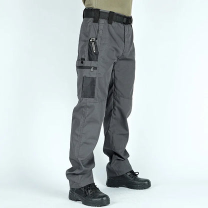 New Waterproof Casual Pants Men City Tactical Trousers Cargo Multi-Pocket Wear-Resistant Outdoor Hiking Training Male Overalls