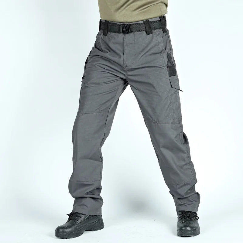 New Waterproof Casual Pants Men City Tactical Trousers Cargo Multi-Pocket Wear-Resistant Outdoor Hiking Training Male Overalls